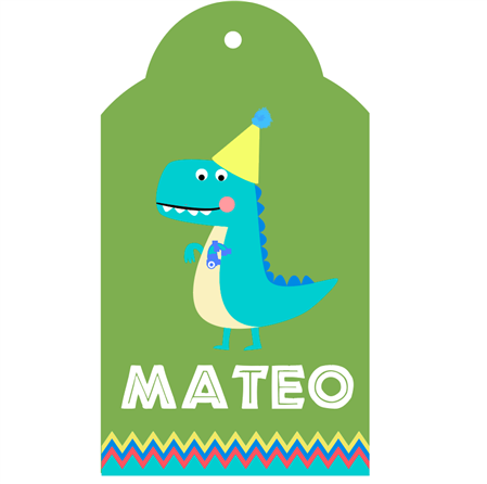 Tarjetas largas con cinta Baby Dino 24u Pers